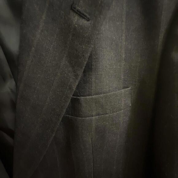 Burberry VTG Blazer 42R Black Two Button 100% Wool Sport Coat USA Union Made - Picture 7 of 7